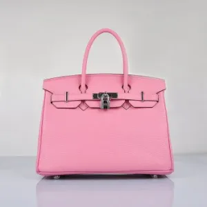 Hermes Birkin 30cm Togo Leather Handbags Cherry Pink Silver