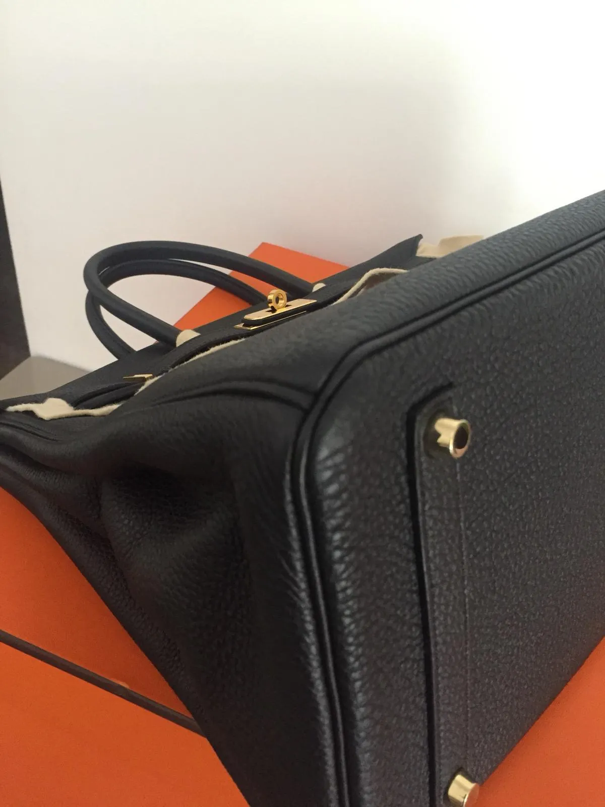Hermes Birkin 35 Black Togo Leather Bag GHW