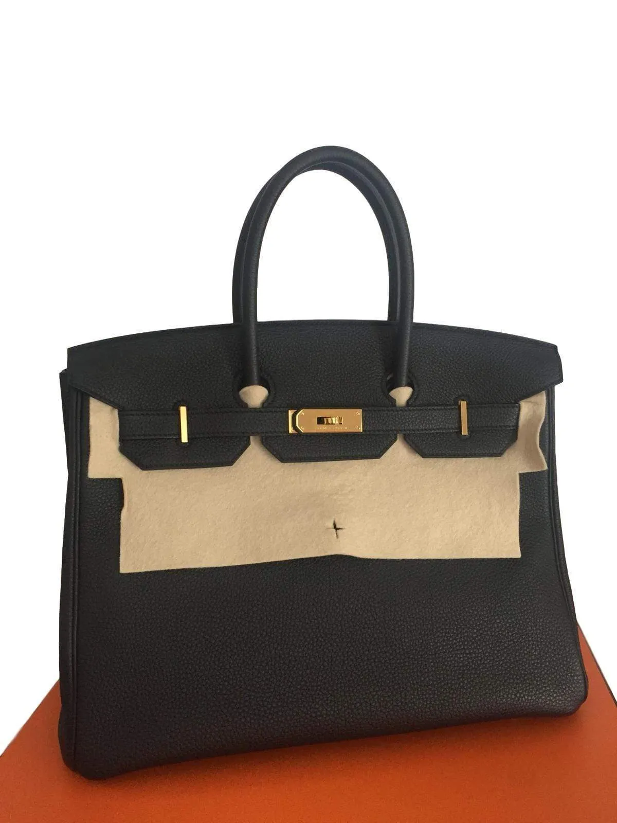 Hermes Birkin 35 Black Togo Leather Bag GHW
