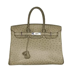Hermes Birkin 35 Ostrich Gris PHW