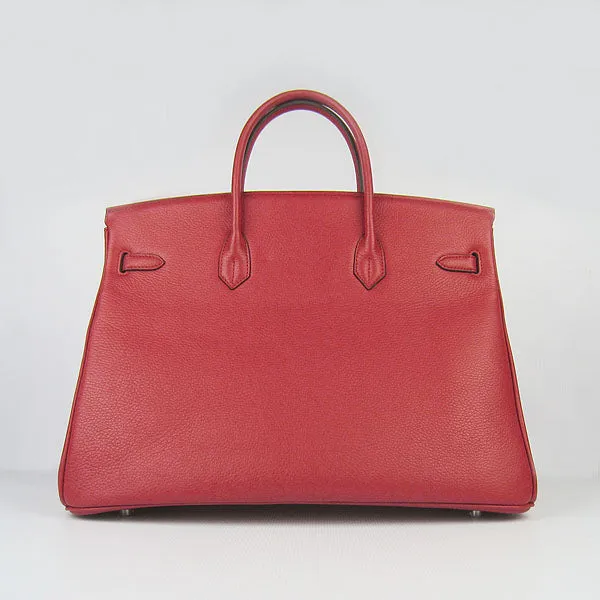 Hermes Birkin 35CM Togo Leather Handbags 6099 red silver