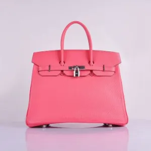 Hermes Birkin 35cm Togo Leather Handbags Lip Pink Silver