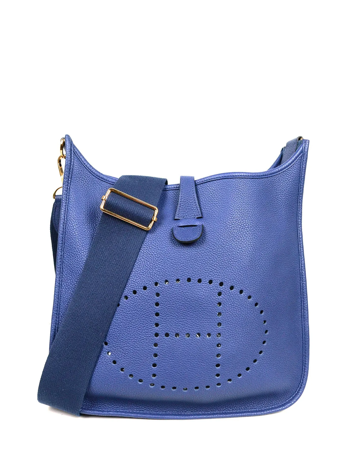 Hermes Bleu Encre Clemence Evelyne III 29 PM Messenger Bag
