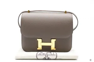 Hermes Constance Iii Etain / CC8F Epsom Mini  Shoulder Bags Ghw