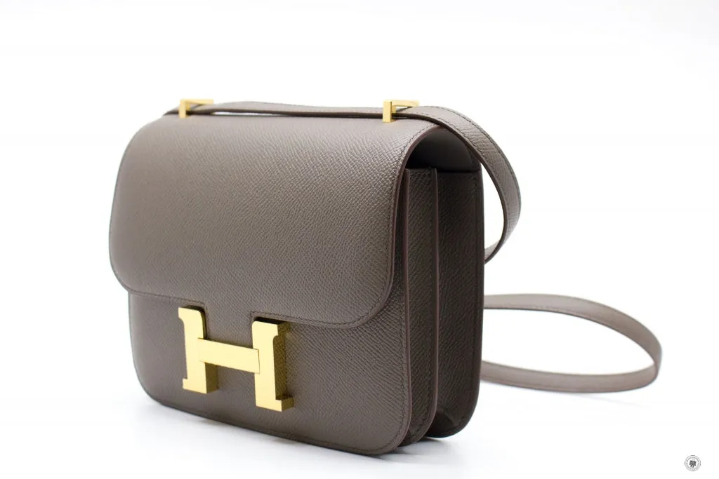 Hermes Constance Iii Etain / CC8F Epsom Mini  Shoulder Bags Ghw