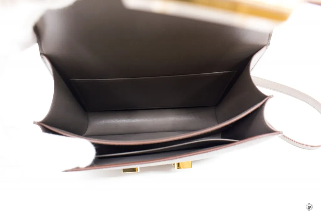 Hermes Constance Iii Etain / CC8F Epsom Mini  Shoulder Bags Ghw