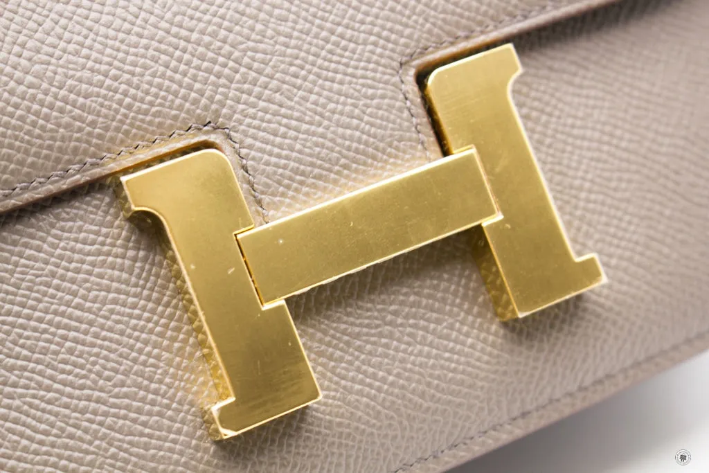 Hermes Constance Iii Etain / CC8F Epsom Mini  Shoulder Bags Ghw