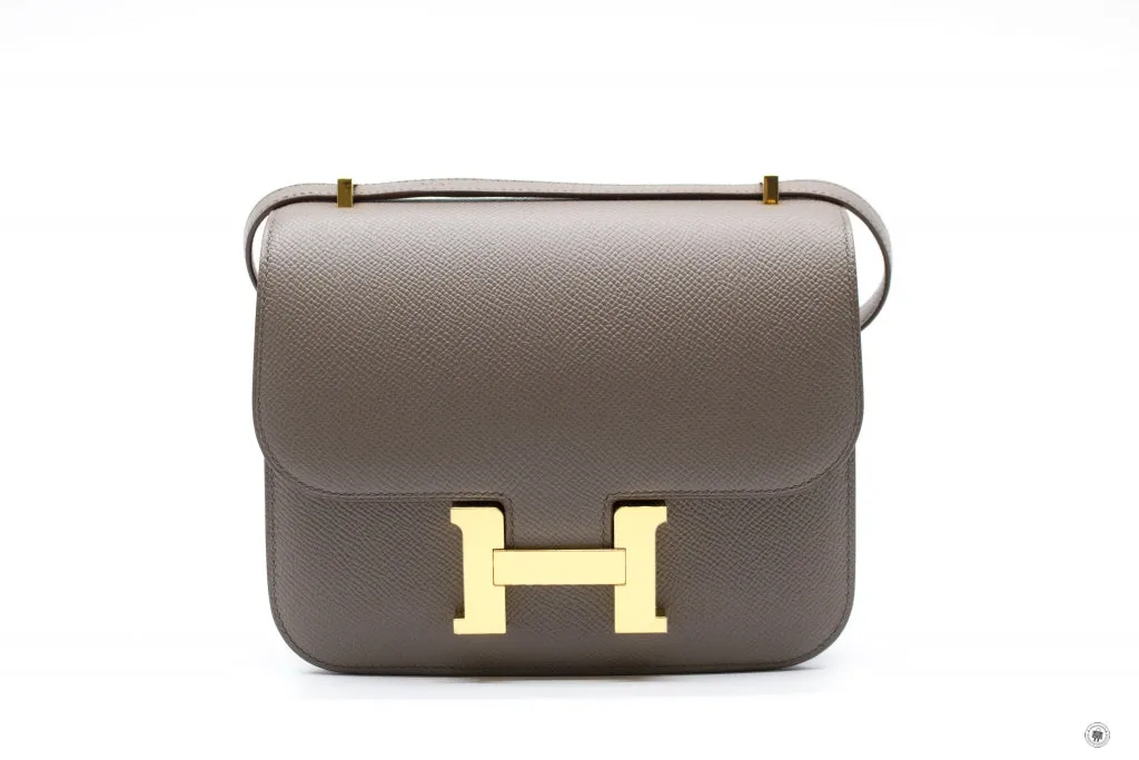 Hermes Constance Iii Etain / CC8F Epsom Mini  Shoulder Bags Ghw