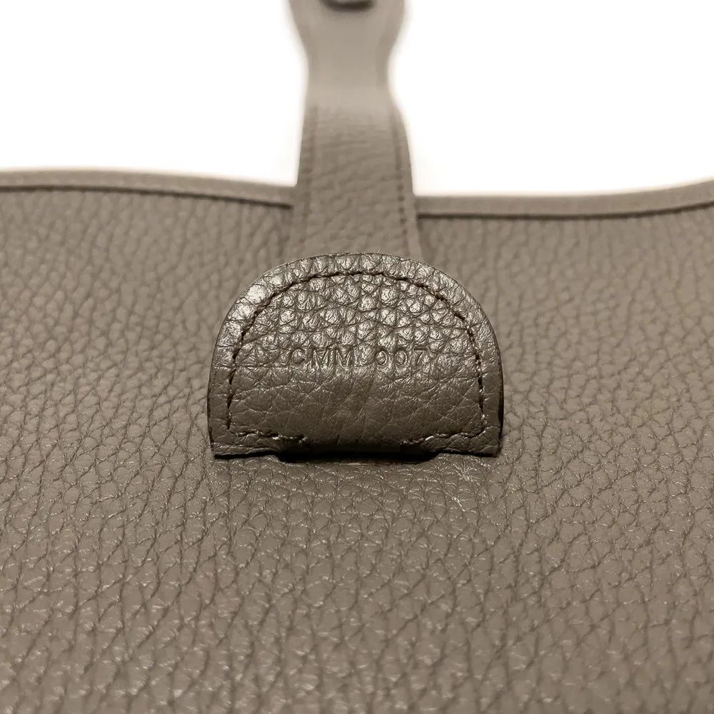 Hermes Gris Etain Clemence Leather Evelyne GM III Bag