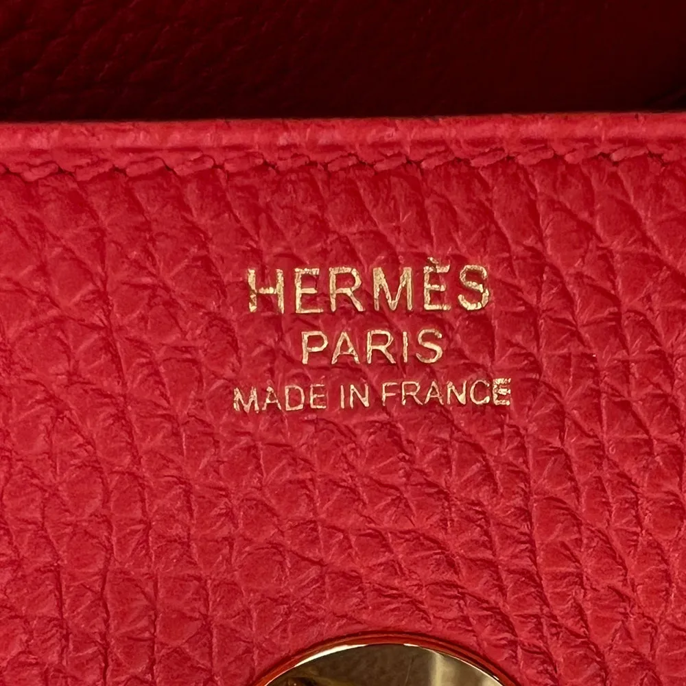 Hermes Rouge Tomate Clemence Lindy 30