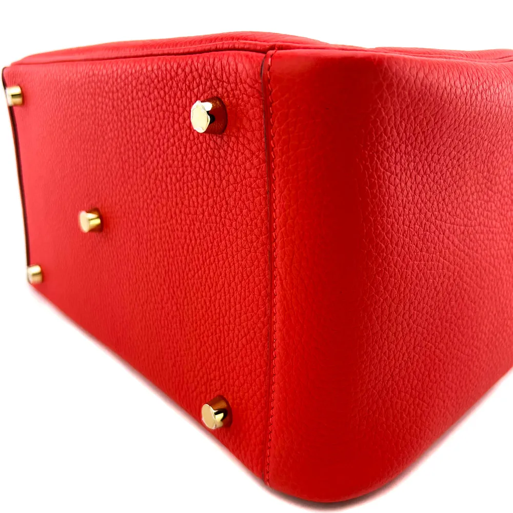 Hermes Rouge Tomate Clemence Lindy 30