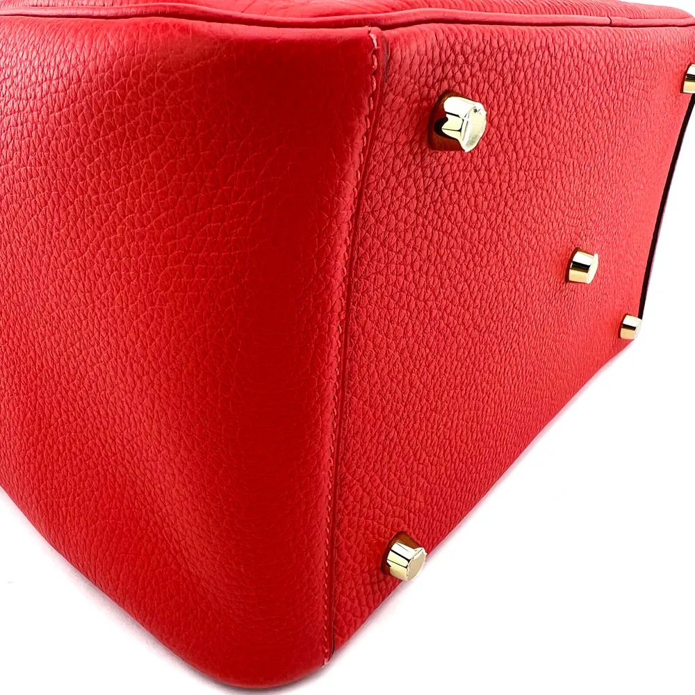 Hermes Rouge Tomate Clemence Lindy 30