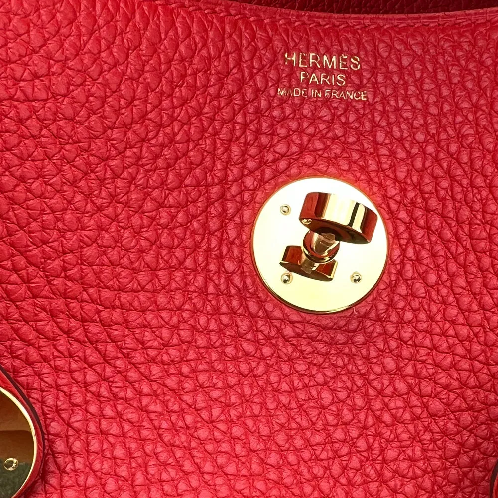 Hermes Rouge Tomate Clemence Lindy 30