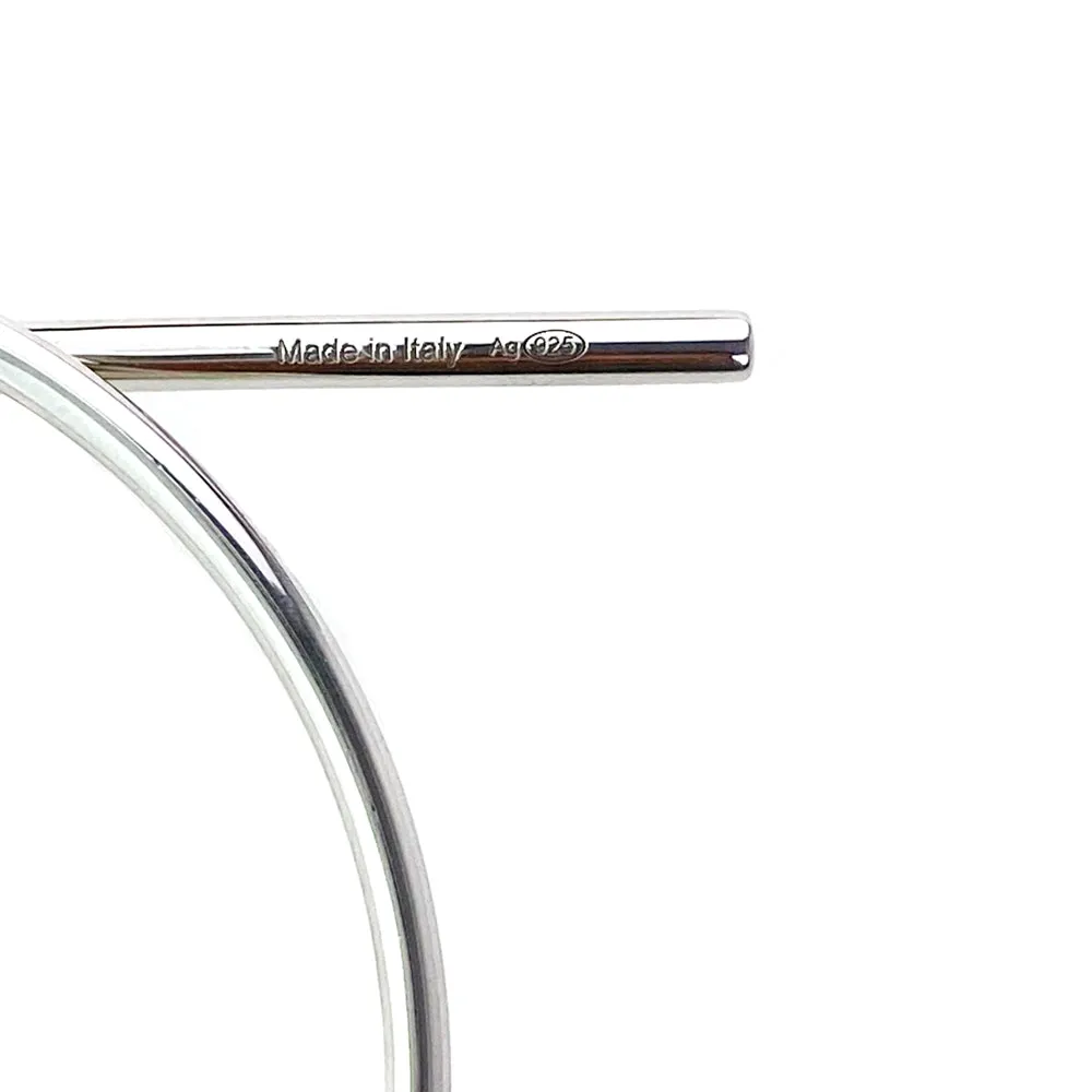 Hermes Sterling Silver Medium Loop Earrings