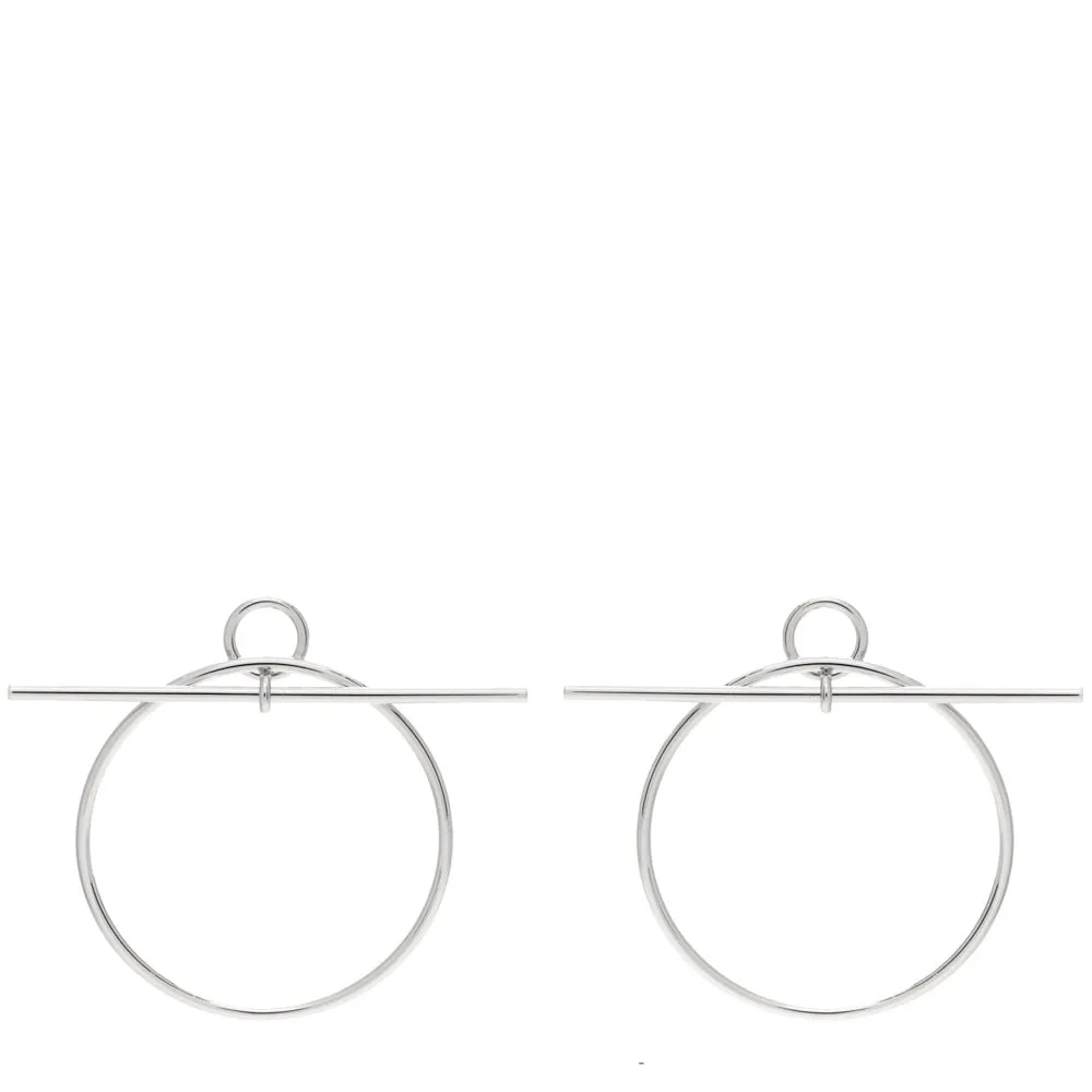 Hermes Sterling Silver Medium Loop Earrings