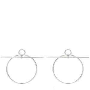 Hermes Sterling Silver Medium Loop Earrings