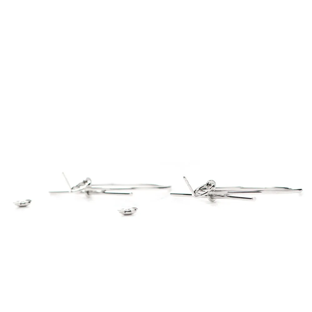 Hermes Sterling Silver Medium Loop Earrings