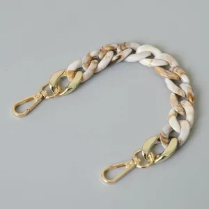 HEYIXI Bag Handle Chain Acrylic Resin Handbag Strap Shoulder Purse Replacement 28cm, Beige,green,transparent White