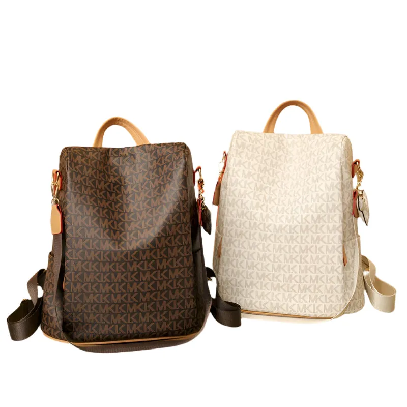 High Quality Leather Ladies Backpack Luxury Designer Women Shoulder Bag Girls School Bag Letter Printing Anti Theft Backpack
