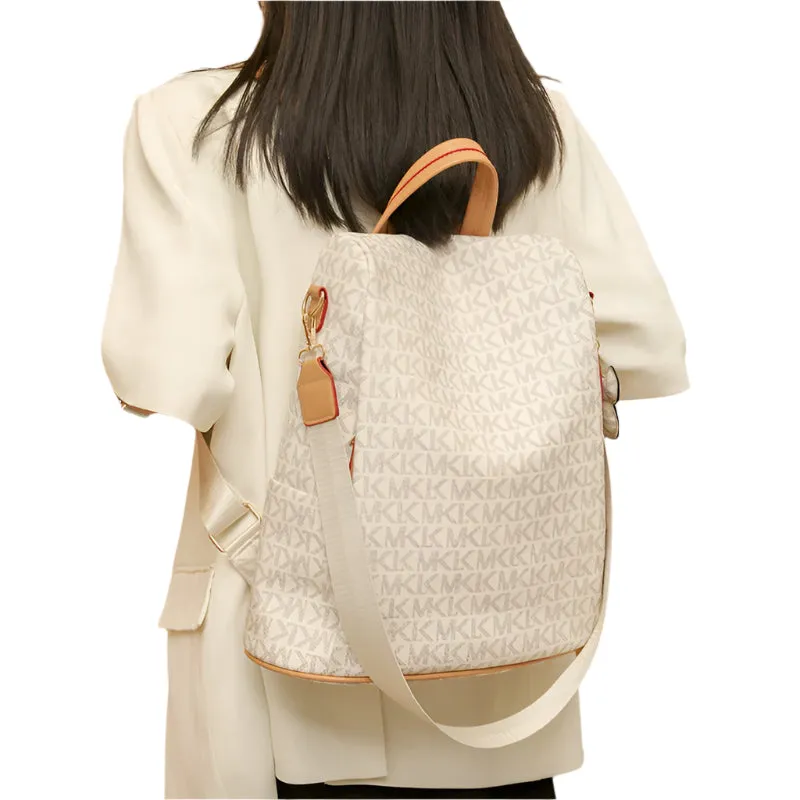 High Quality Leather Ladies Backpack Luxury Designer Women Shoulder Bag Girls School Bag Letter Printing Anti Theft Backpack