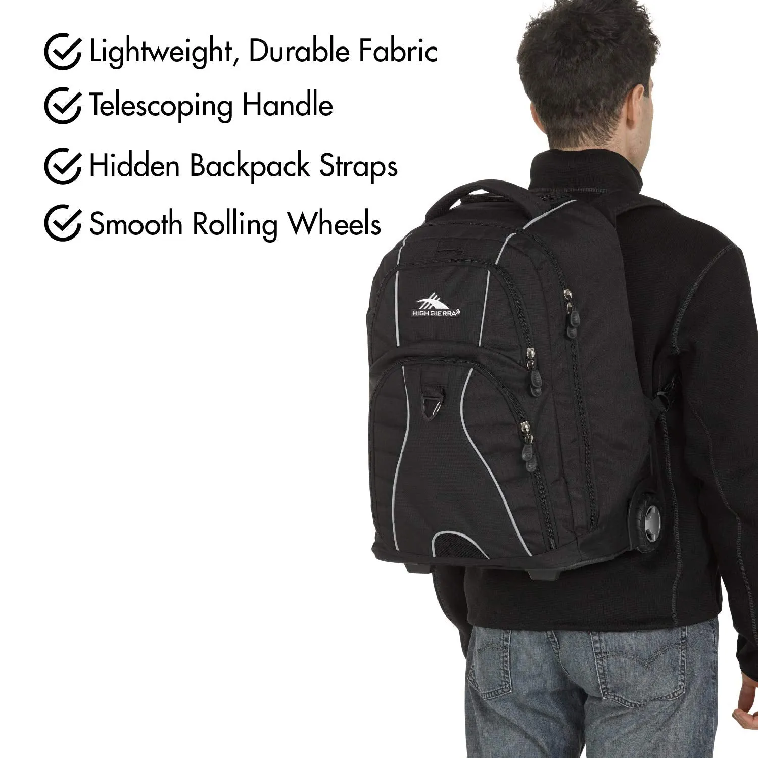 High Sierra Freewheel Wheeled Laptop Backpack