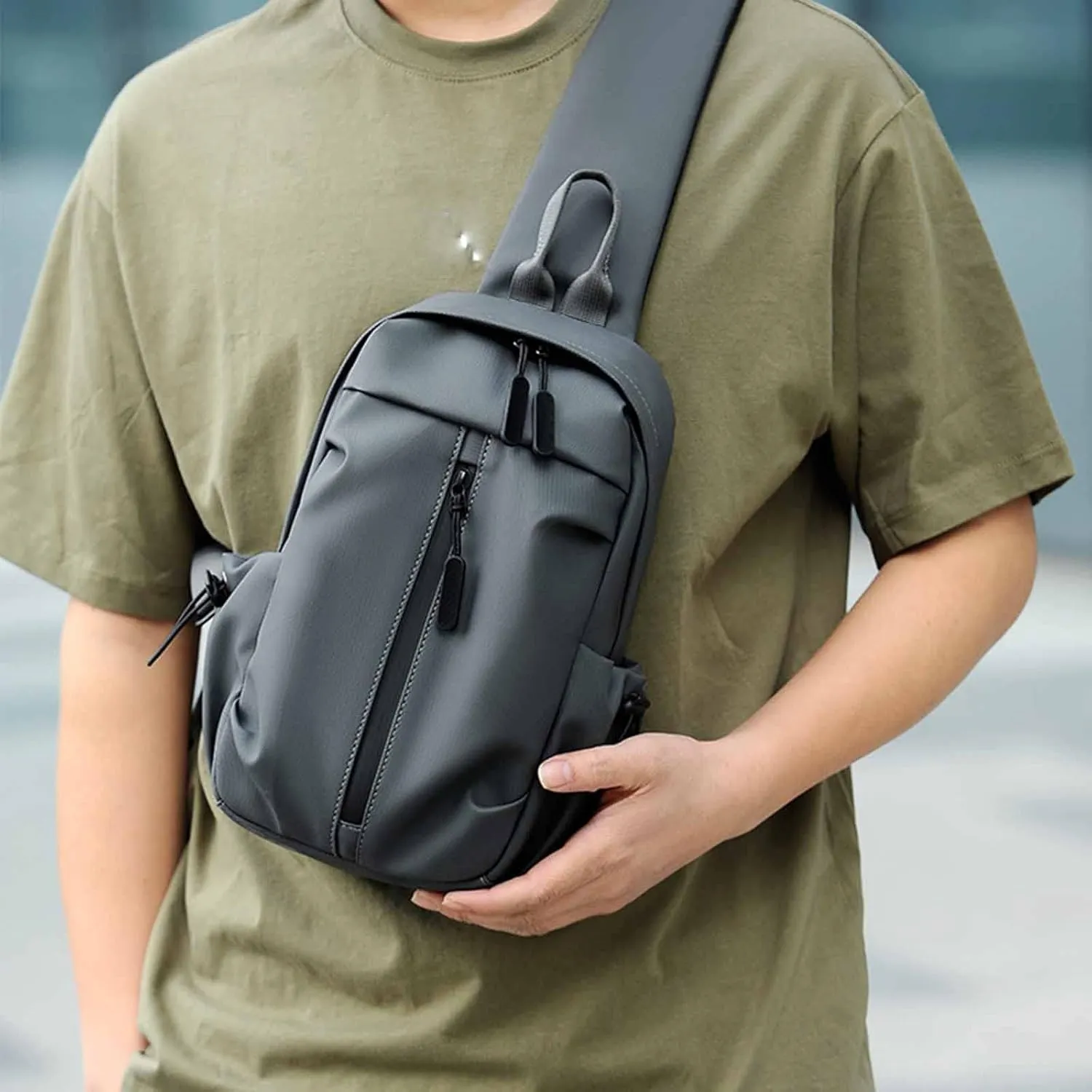 Hiking Daypack for Women Men New Men's Chest Bag Korean Chaoku Backpack Business Leisure Functional Travel One