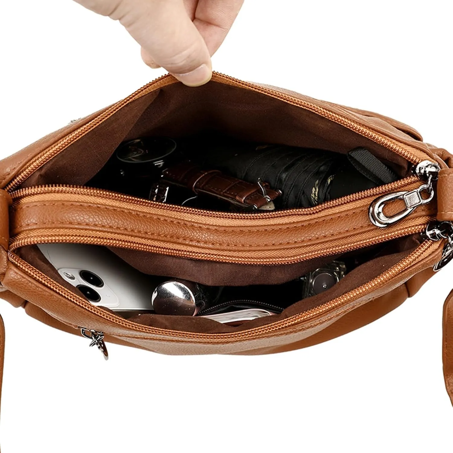 Hobo Crescent Crossbody Bag for Women Nylon Shoulder Hobo Purse with Adjustable Strap
