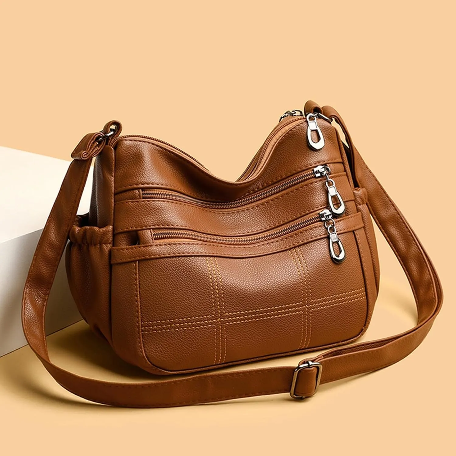 Hobo Crescent Crossbody Bag for Women Nylon Shoulder Hobo Purse with Adjustable Strap