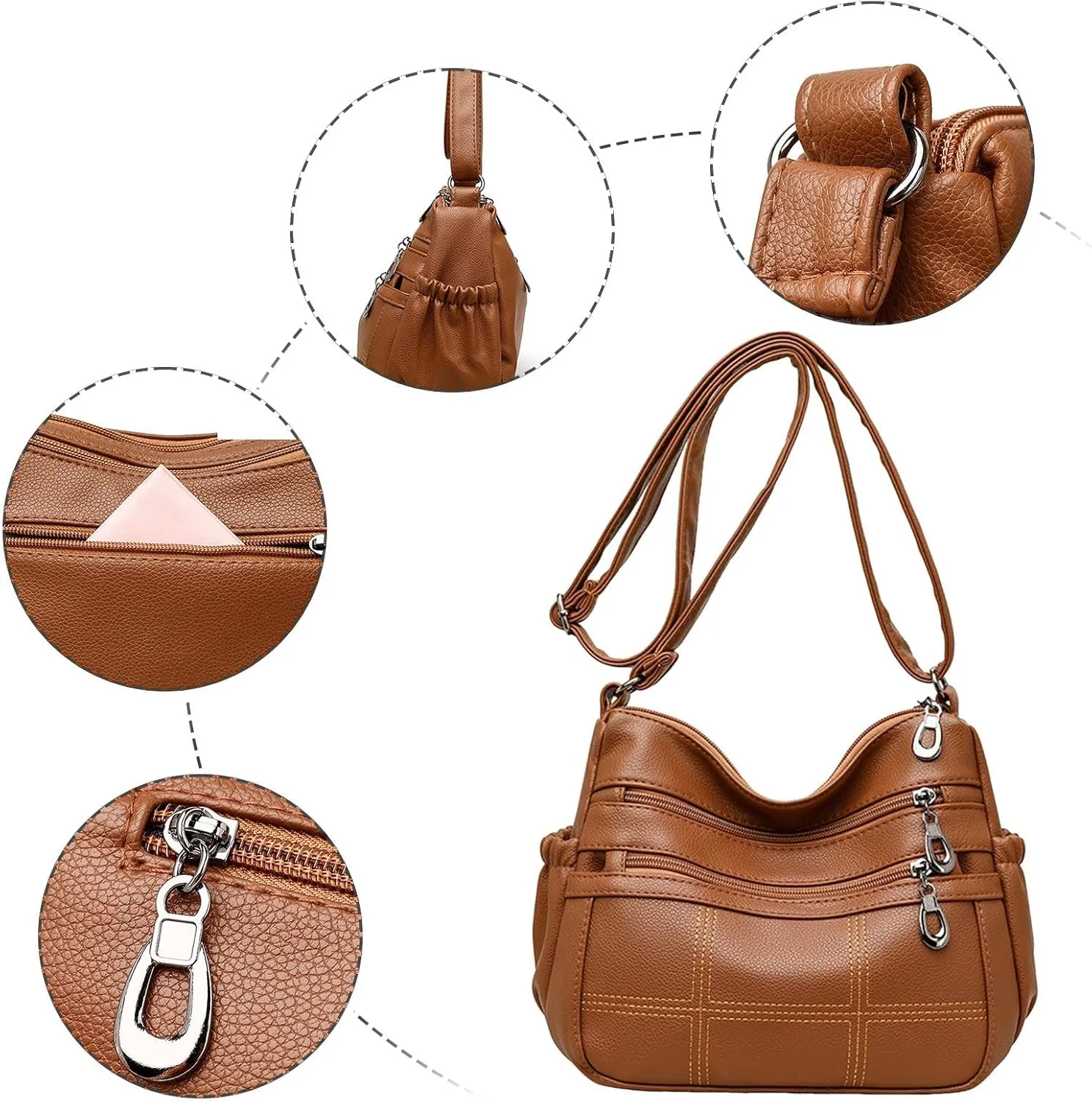 Hobo Crescent Crossbody Bag for Women Nylon Shoulder Hobo Purse with Adjustable Strap