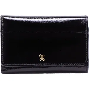 Hobo Jill Trifold Wallet Black Vintage Hide Leather