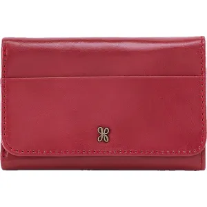 Hobo Jill Trifold Wallet Cranberry Polished Leather