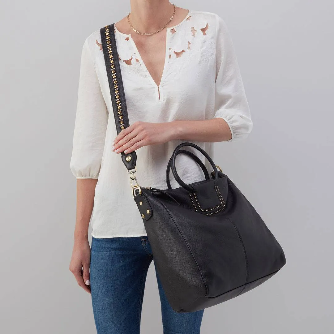 Hobo - Sheila Large Satchel - Black With Ball Chain Strap