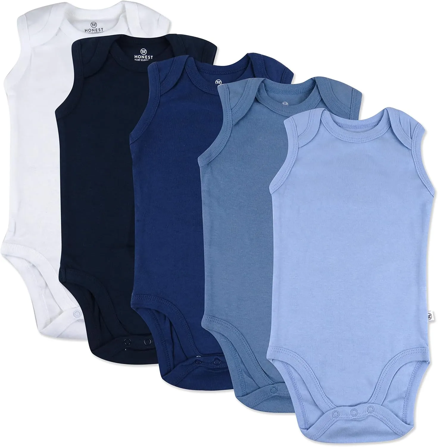 HonestBaby Sleeveless and Cami Bodysuits One-piece 100% Organic Cotton for Baby Boys, Girls, Unisex