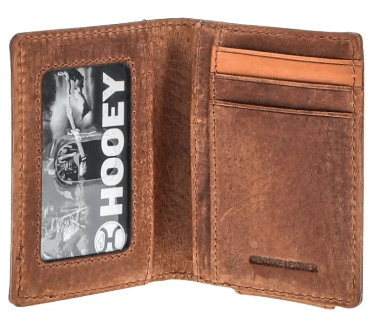 Hooey Men's "Punchy Classic" Brown/Tan Leather Bifold Money Clip PMC001-BRTN