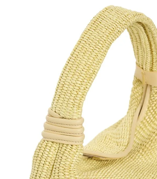Hydra Straw Mini Hobo Bag Yellow