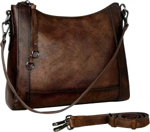 Iswee Genuine Leather Purses for Women Shoulder Handbags Designer Hobo Crossbody Purse Top Handle Purse
