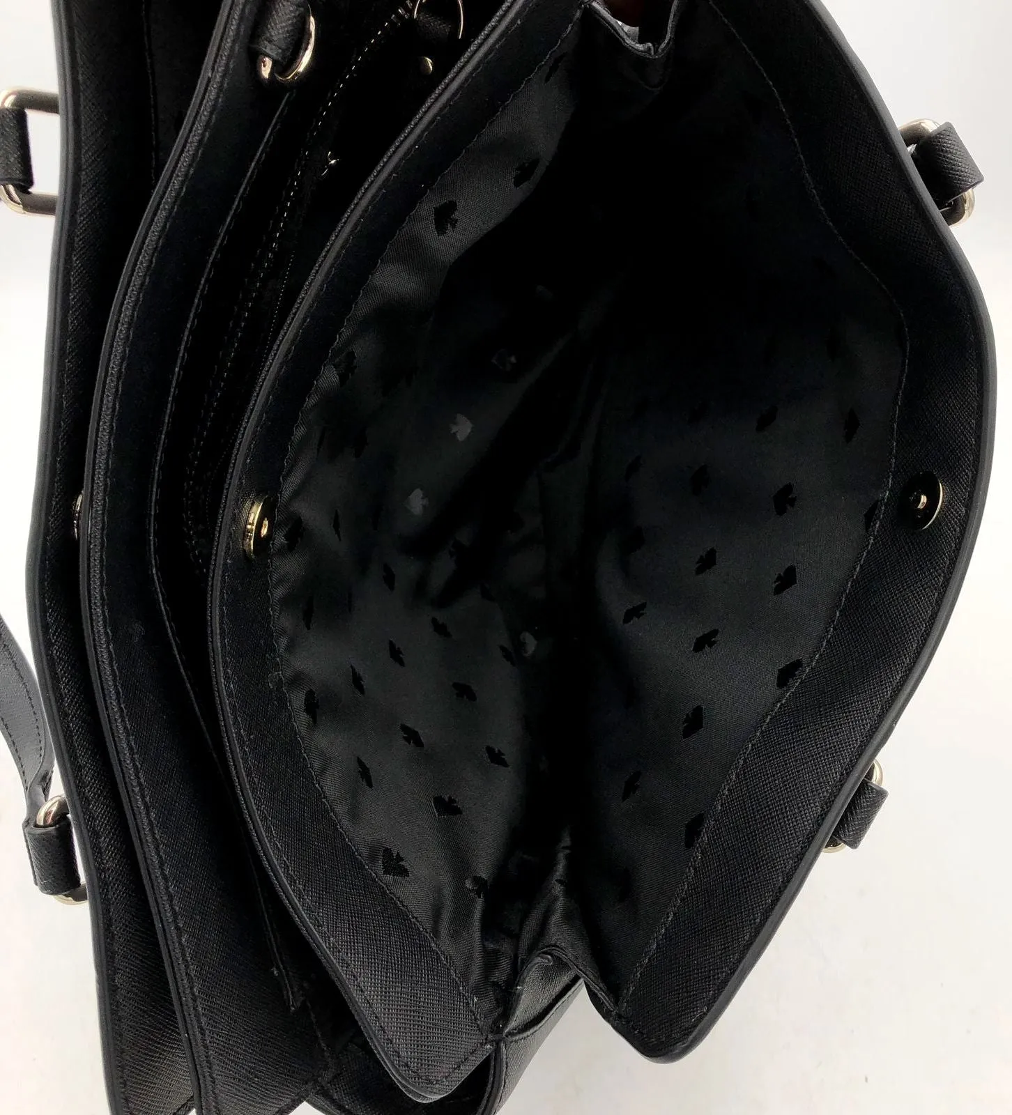 Kate Spade Black Saffiano Leather Satchel with Gold-Tone Hardware ( COA)