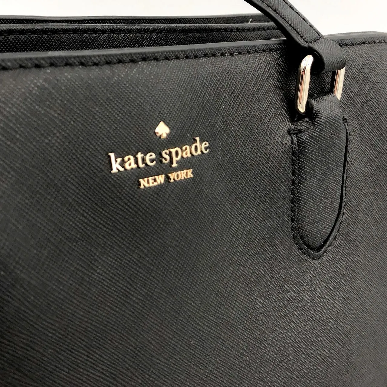 Kate Spade Black Saffiano Leather Satchel with Gold-Tone Hardware ( COA)