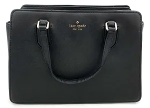 Kate Spade Black Saffiano Leather Satchel with Gold-Tone Hardware ( COA)