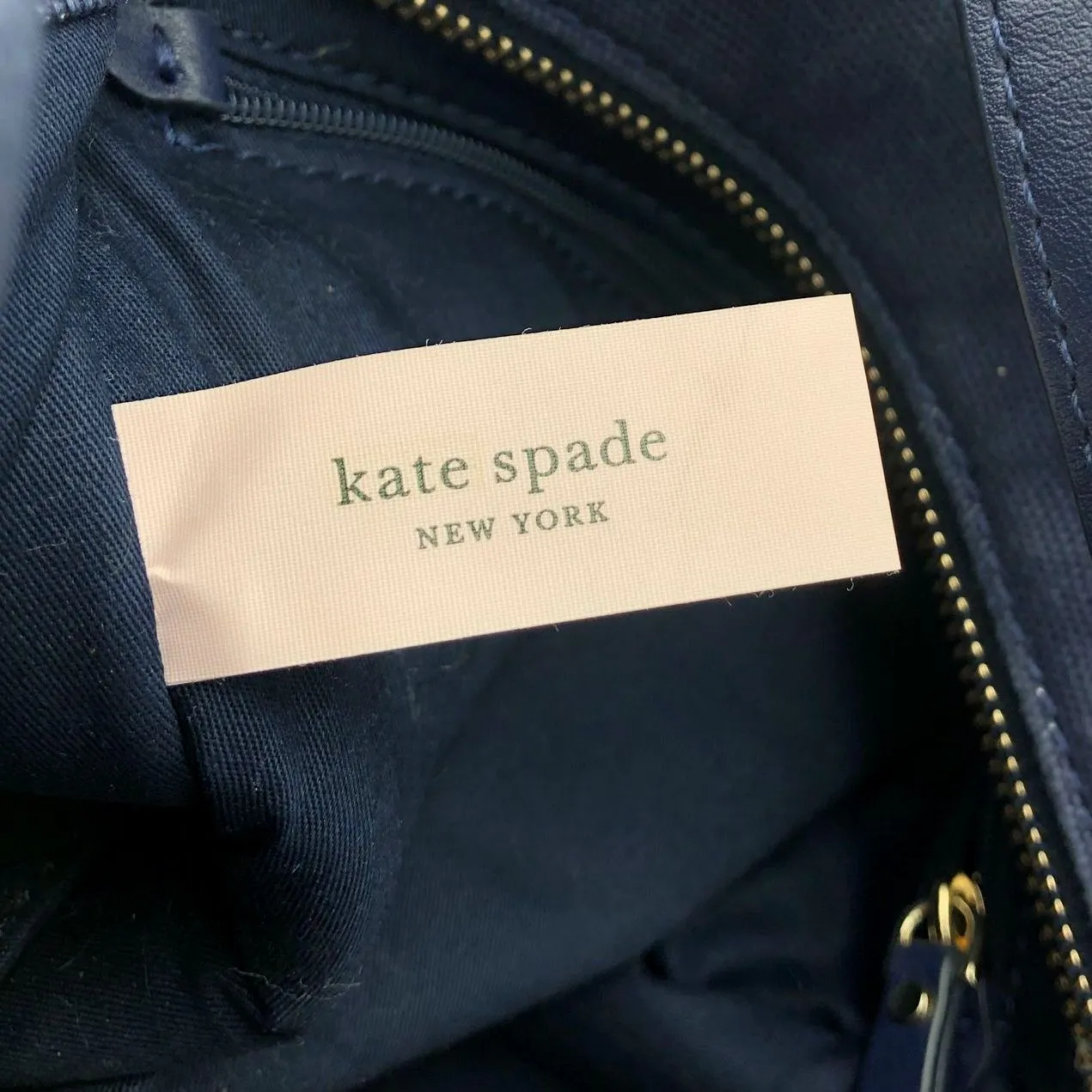 Kate Spade Navy Blue/Multicolor Rainbow Canvas Satchel w/ Leather Accents ( COA)