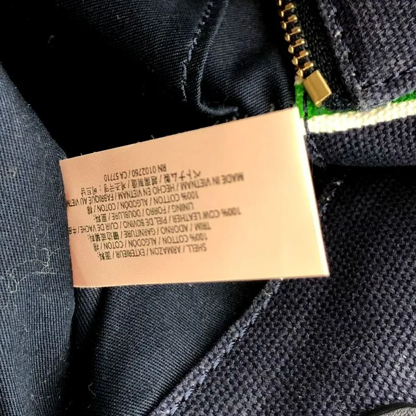 Kate Spade Navy Blue/Multicolor Rainbow Canvas Satchel w/ Leather Accents ( COA)