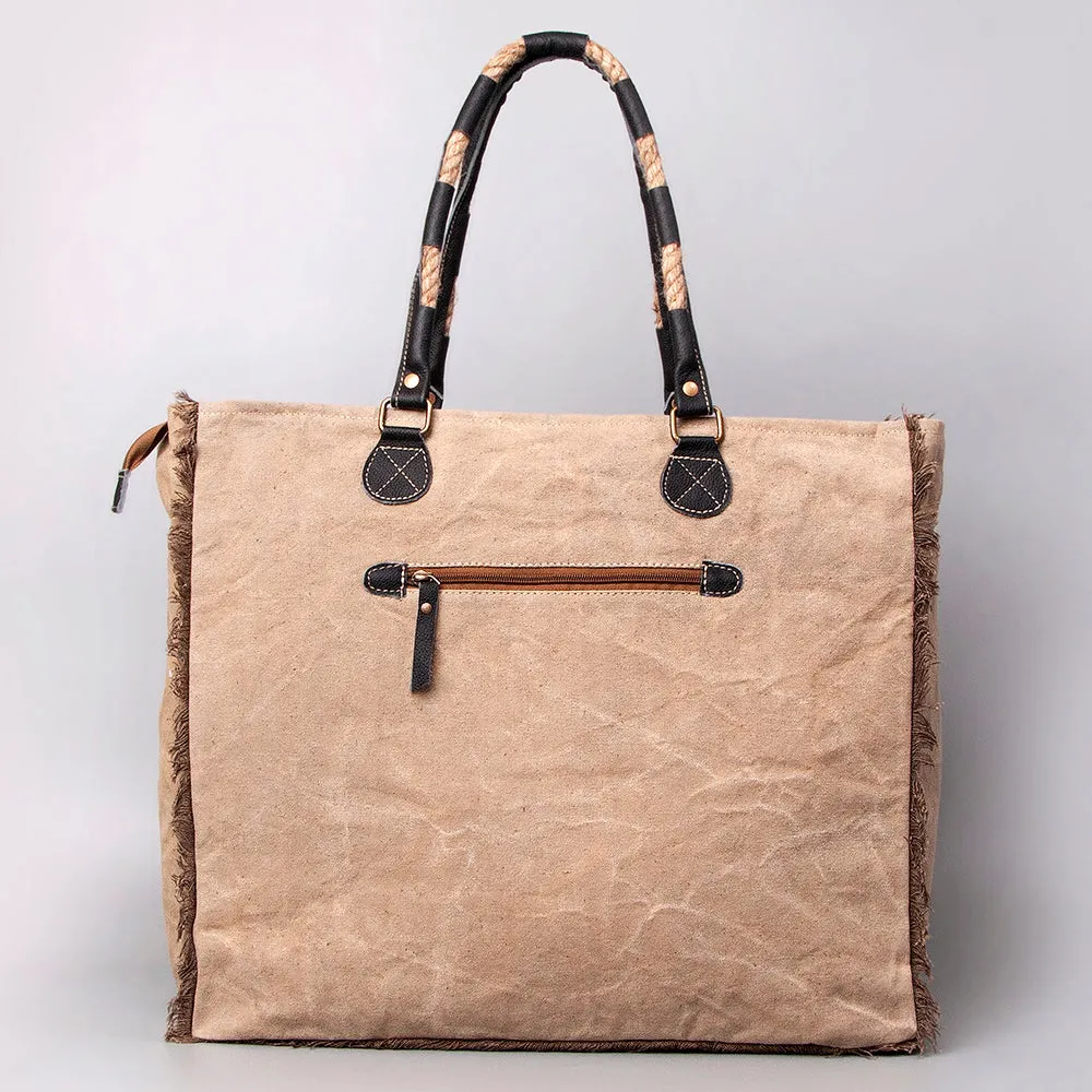 KB503 Ohlay Western Genuine Upcycled Canvas Leather Women Weekender Bags