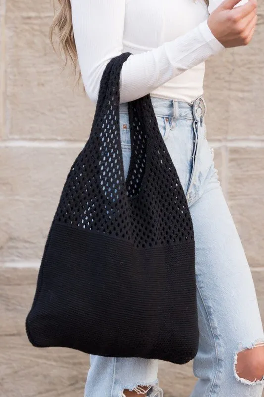 Keeping Up With You Soft Knit Large Hobo Bag