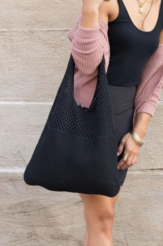 Keeping Up With You Soft Knit Large Hobo Bag