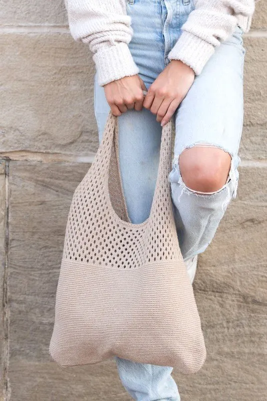 Keeping Up With You Soft Knit Large Hobo Bag