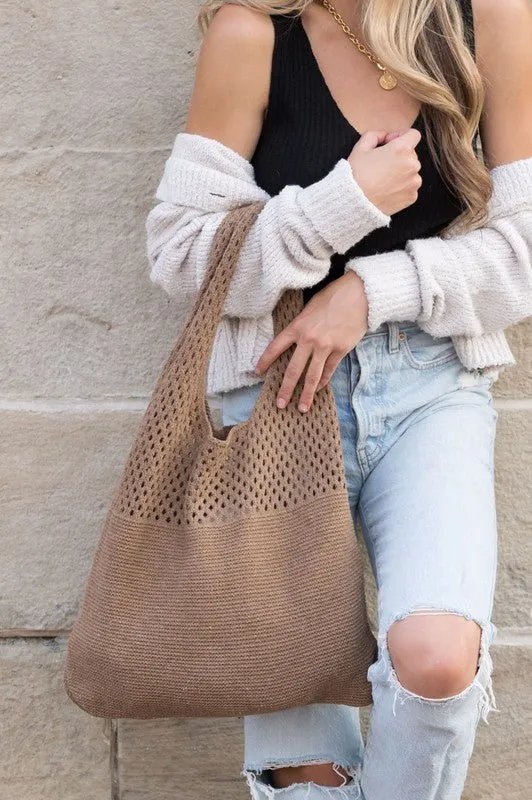 Keeping Up With You Soft Knit Large Hobo Bag