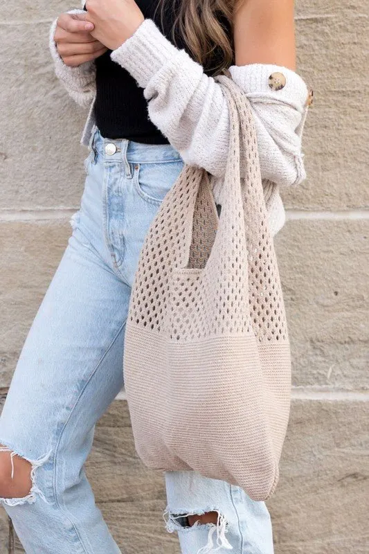 Keeping Up With You Soft Knit Large Hobo Bag
