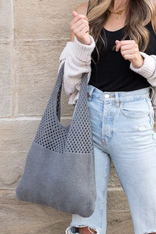 Keeping Up With You Soft Knit Large Hobo Bag