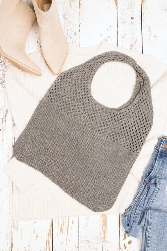 Keeping Up With You Soft Knit Large Hobo Bag