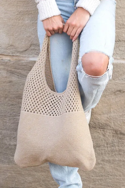 Keeping Up With You Soft Knit Large Hobo Bag